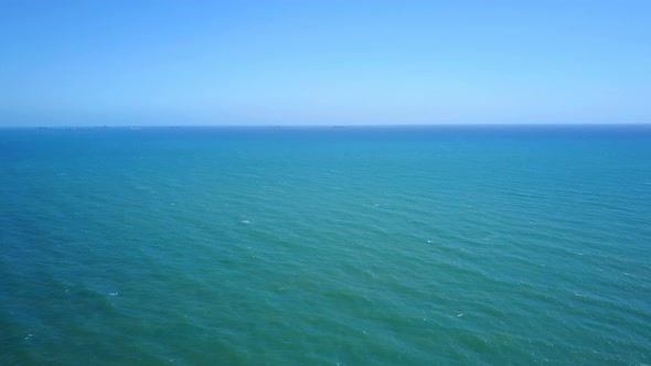 Turquoise Mediterranean Sea with Blue Sky in South of Turkey