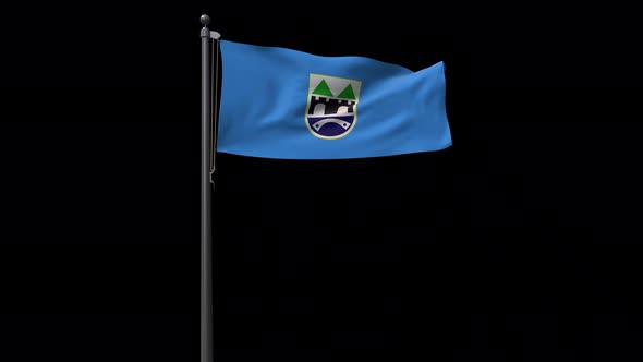 Sarajevo City Flag, 2K Prores 4444 Footage With Alpha alt