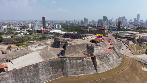 The Famous Castle in Cartagena Colombia Aerial View