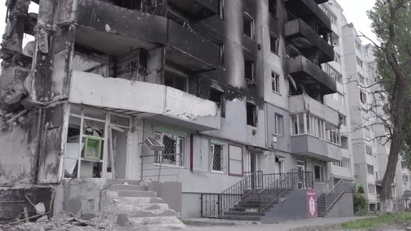 Residential Building Destroyed By the War in Ukraine Borodyanka Bucha District alt