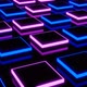 Puple and Blue Blinking Neon Squares Grid Seamless Animation Background