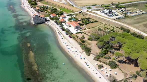 Amazing Aerial View of Tuscany Coastline in Summer Season Italy alt