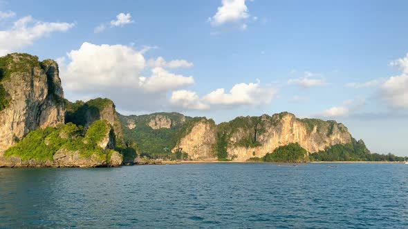 Coastline of Thailand Railay Beach at Sunset alt