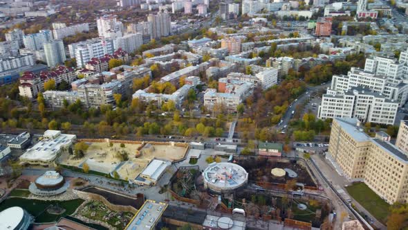 Kharkiv city animal park greenery aerial view