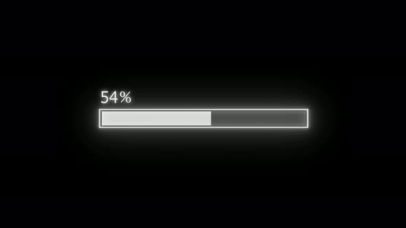 White Neon Light Loading Bar Animation