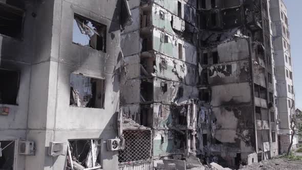 Residential Building Destroyed By the War in Ukraine Borodyanka Bucha District alt
