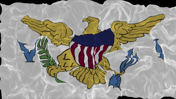 flag Virgin Islands US turns into smoke. State weakening concept a crisis, alpha channel alt