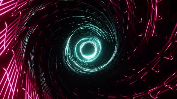Space Cyberpunk Tunnel Vj Loop Background 4K alt