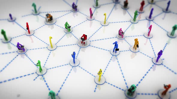 Social Network. 2 videos in 1 file. Animation representing the network concept. alt