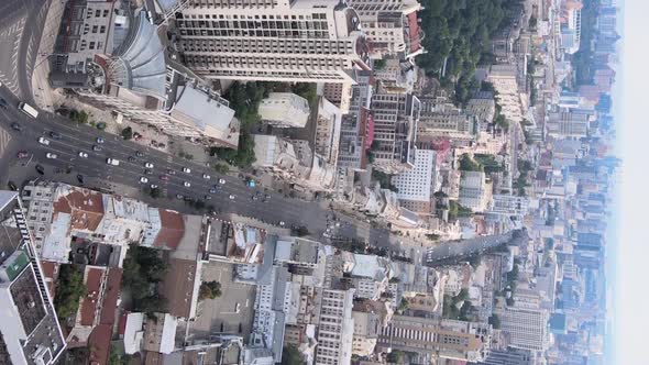 Vertical Video  Kyiv Ukraine Aerial View of the City alt