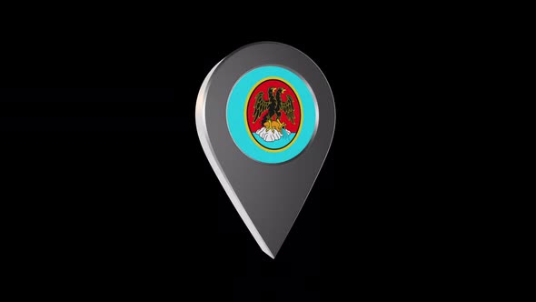 3d Animation Map Navigation Pointer With Flag Of Rijeka (Croatia) With Alpha Channel - 2K alt