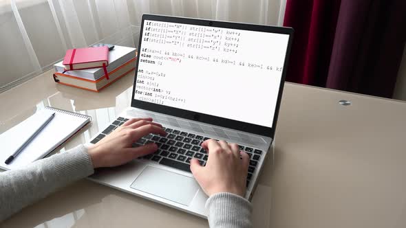 Source code on the monitor screen alt