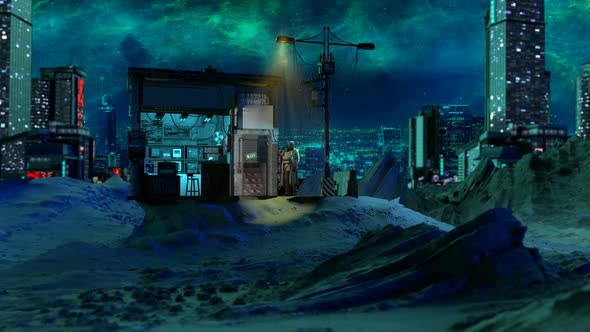 Abandoned night city