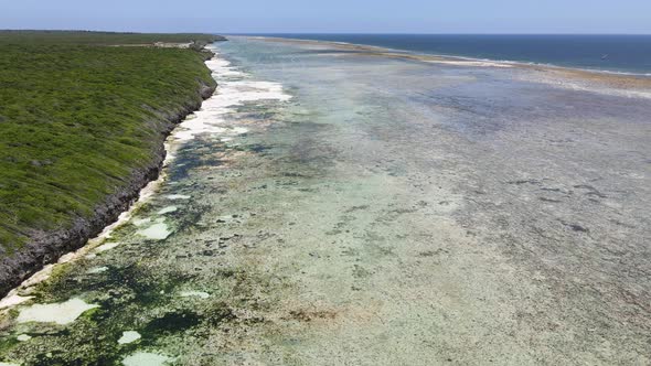 Shore of Zanzibar Island Tanzania at Low Tide Slow Motion alt