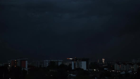 Thunderstorms Lightning Over City alt