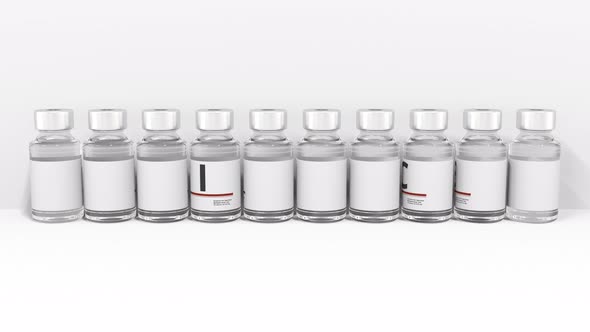 Medical Glass Bottles Compose ANTICANCER Text