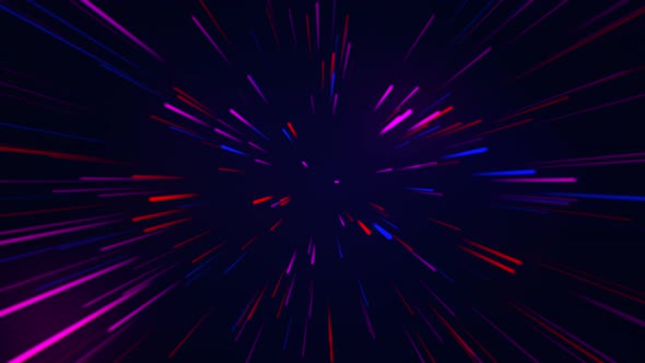 Hyperspace Jump in Colorful Through the Stars to a Distant Space