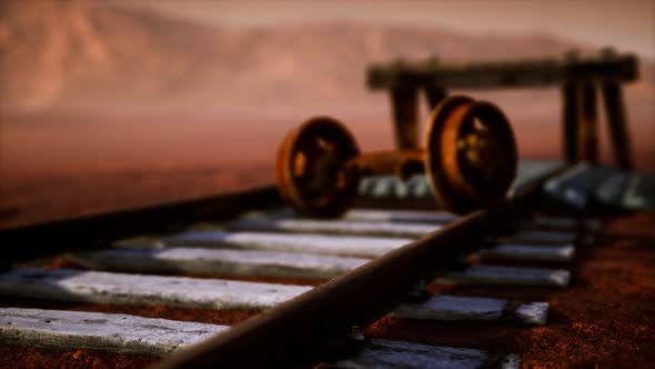 Abandoned Railway Tracks in the Desert alt