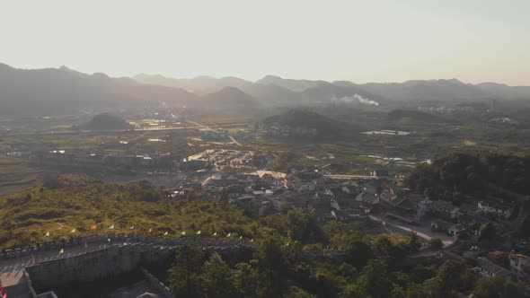 Stunning view of city and mountains alt