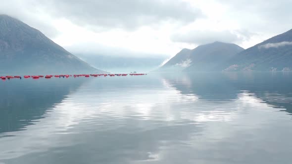 Great View of the Beautiful Sea the Bay on a Warm Morning with a Little Fog alt