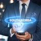Businessman Smartphone Hologram Word Country   Capital   South Korea - VideoHive Item for Sale