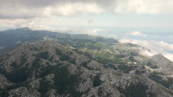 Fantastic Panorama of the Mountains in the Biokovo Natural Park Against the Backdrop of the Adriatic