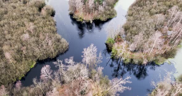 Aerial view of a nature area in Limburg, Netherlands. alt