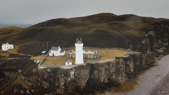 Aerial Autumn Landscape View Lighthouse Island Davaar Scotland alt