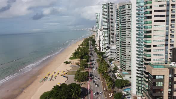 Recife Pernambuco Brazil. Historic buildings at downtown city. alt