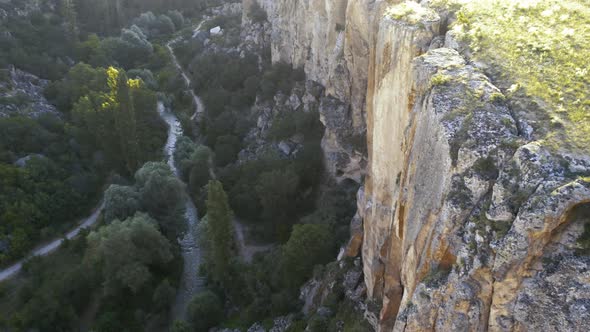 Ihlara Valley Canyon View From Air During Sunrise