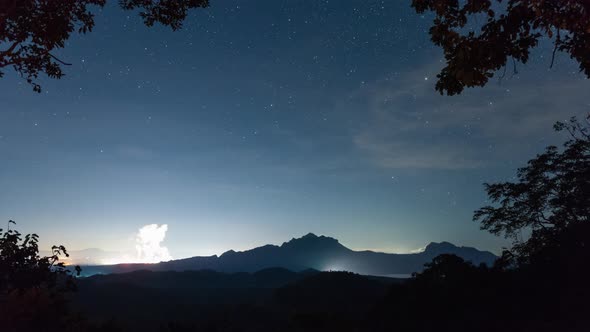 Geminids meteor shower in the night sky.
