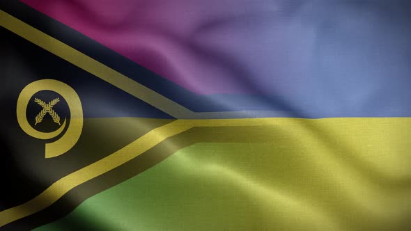 Ukraine Vanuatu Flag Loop Background 4K