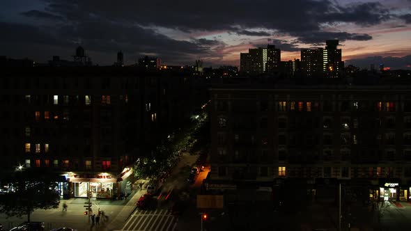 New York. Sunset in Harlem. Time Lapse