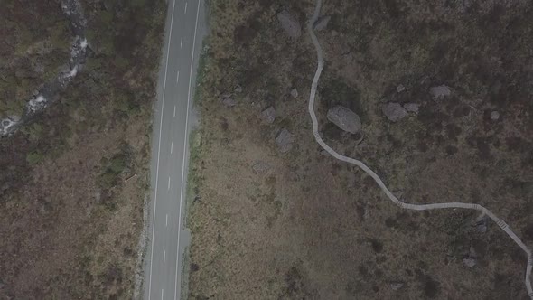 Top-down view of a road