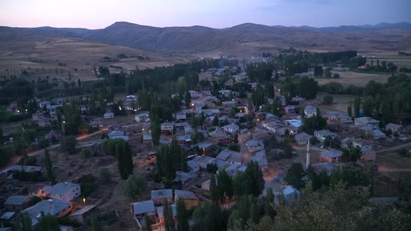 Sunset timelapse in Anatolian village, Sivas