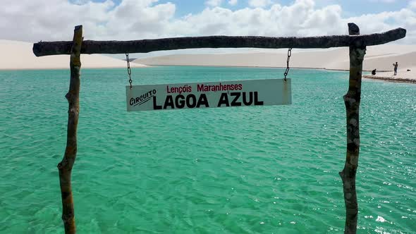 Sand dunes and rain water lagoons at northeast brazilian paradise alt