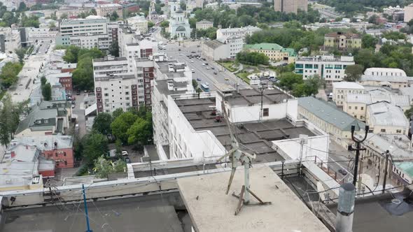 Roofs of Houses in Moscow Aerial