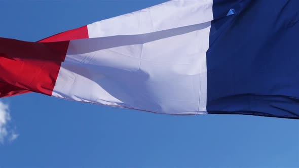 The french national flag waving in the wind. alt