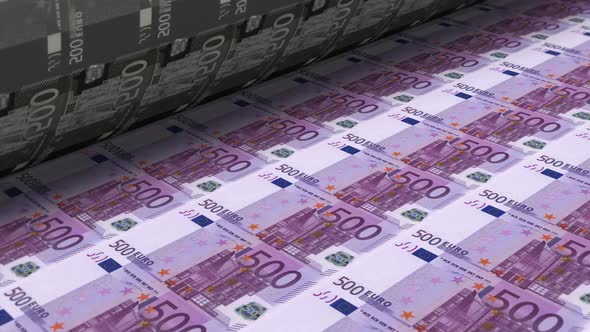 Money Print Euro Banknotes