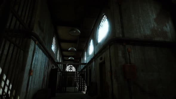 Rusty Old Prison Cell Block