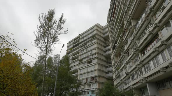 The Facade of a Highrise Residential Building with Unusual Balconies alt