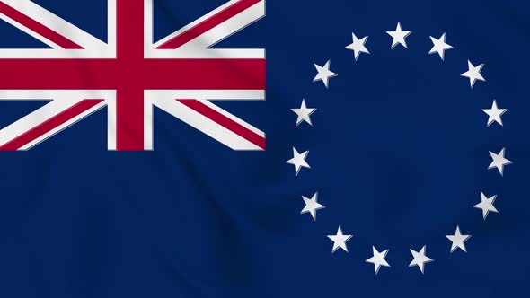 Cook islands  flag seamless closeup waving animation. Vd 2043