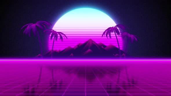 Retro 80s background in neon style
