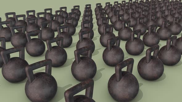 A Lot Of Kettlebell In A Row 4k alt