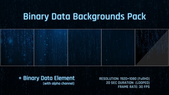 Binary Data Backgrounds Pack