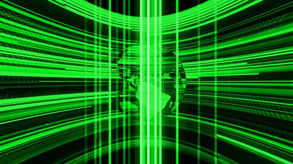 Technology Green Color Cyberpunk Hologram Earth Animated alt