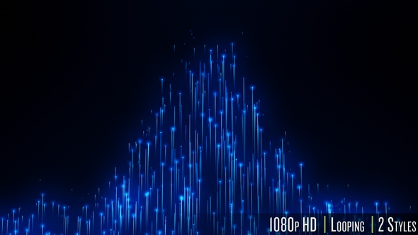 Digital Neon Glowing Line Particles Raising Up Backdrop Loop alt