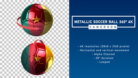 Metallic Soccer Ball 360º 4K - Cameroon