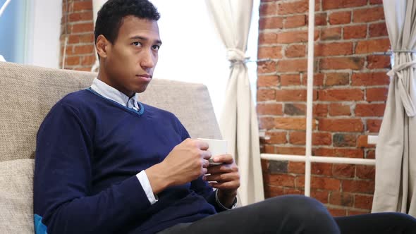 Having Fun While Drinking CoffeeHappy Man Dancing alt