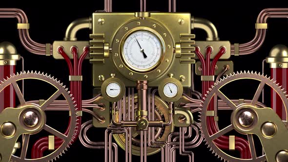 Steampunk Mechanism With Gears